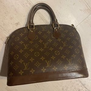 Authentic Louis Vuitton Alma Monogram Bag Painted